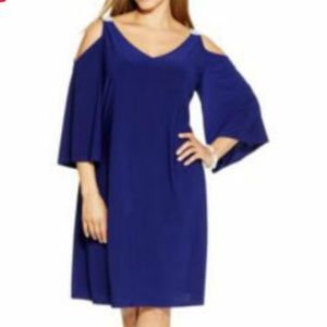 Blue Dress, Crystal Studded Shoulder Embellishment